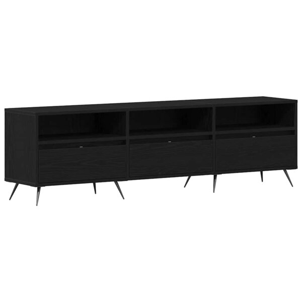 vidaXL Meuble TV Chêne noir 150 x 30 x 44 5 cm Bois d'ingénierie