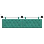 vidaXL Tête de lit suspendue Avec lumière LED Turquoise Velours