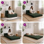 vidaXL Canapé-lit pliable Vert foncé 70 x 80 x 60 cm Tissu