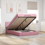 vidaXL Cadre de lit ottoman avec matelas rose 140x190 cm velours