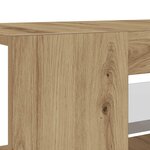 vidaXL Meuble TV avec lumières LED chêne artisanal bois d'ingénierie