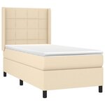 vidaXL Sommier à lattes de lit avec matelas Crème 80x200 cm Tissu