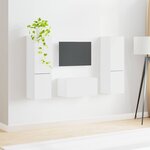 vidaXL Ensemble meuble TV 5 Pièces Blanc Bois d'ingénierie