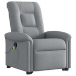 vidaXL Fauteuil de massage inclinable Gris clair Tissu