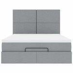 VidaXL Cadre de lit ottoman et matelas gris clair 140x200 cm tissu