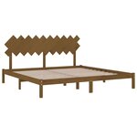 vidaXL Cadre de lit Marron miel 200x200 cm Bois massif