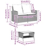 vidaXL Canapé de jardin 2 places coussins et table gris résine tressée