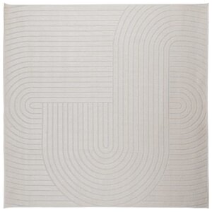 vidaXL Tapis de surface Carré HUARTE Crème 120 x 120 cm Polyester