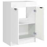 vidaXL Armoire sous évier de salle de bain Blanc brillant
