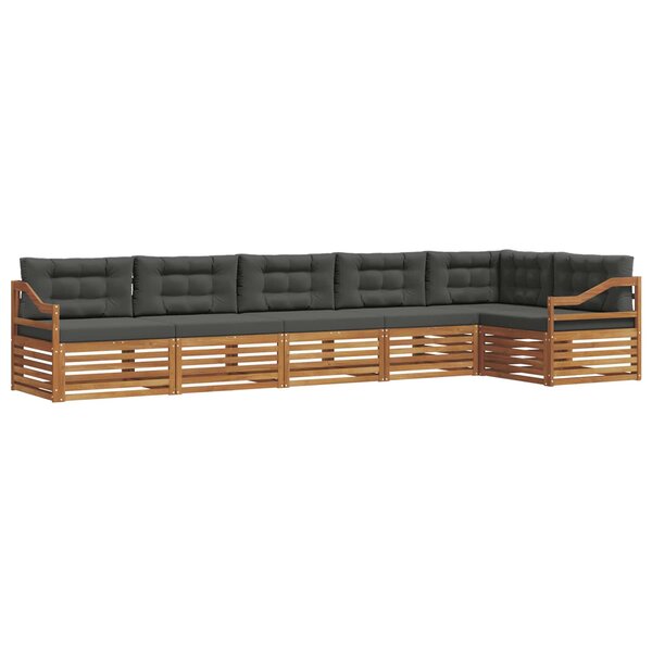 vidaXL Ensemble de canapés d'extérieur 6 Pièces Naturel et Anthracite