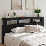vidaXL Tête de lit à LED noir 220x18 5x103 5 cm bois d'ingénierie