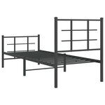 vidaXL Cadre de lit métal sans matelas avec pied de lit noir 80x200 cm