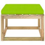 vidaXL Repose-pied de jardin avec coussin bois imprégné de vert