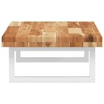 vidaXL Étagère de vasque murale acier et bois massif d'acacia