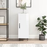 vidaXL Buffet Blanc brillant 34 5x34x90 cm Bois d'ingénierie