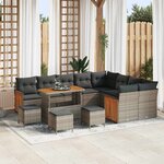 vidaXL Ensemble de canapé de jardin 13 Pièces Gris 110 x 55 x 71 cm