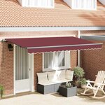 vidaXL Auvent Rétractable Bordeaux 400 x 200 cm Polyester et Aluminium