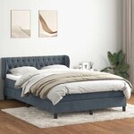vidaXL Sommier à lattes de lit et matelas gris foncé 160x210cm velours