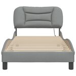vidaXL Cadre de lit avec LED sans matelas Hvar gris clair 90x200 cm tissu