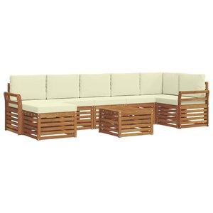 vidaXL Ensemble de canapés d'extérieur 8 Pièces Naturel et Crème