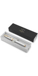 PARKER IM PREMIUM Stylo roller  Perle  Recharge noire pointe fine  Coffret cadeau