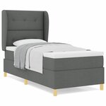 vidaXL Lit à ressorts avec matelas gris foncé 90x190 cm Gris foncé