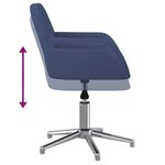 vidaXL Chaises pivotantes à manger lot de 2 bleu tissu