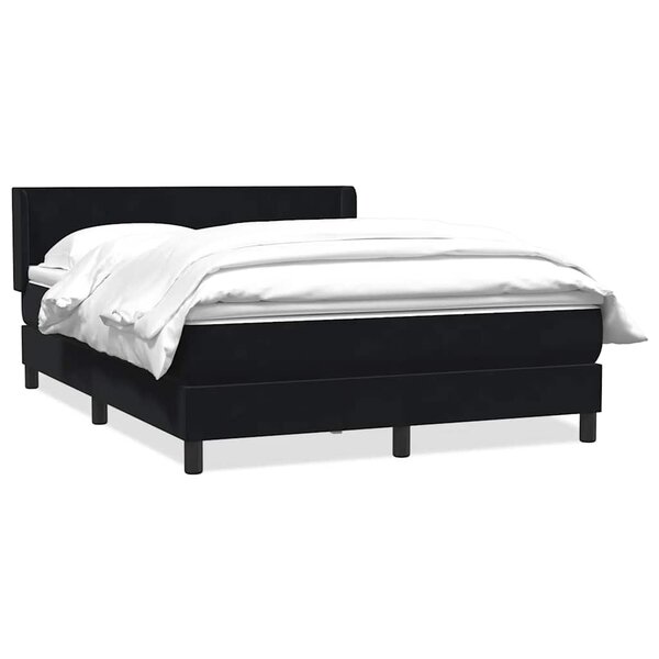 vidaXL Sommier à lattes de lit avec matelas noir 160x220 cm velours