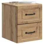 vidaXL Cabinet de chevet mural 2 pc Chêne artisanal 34 5 x 33 x 40 cm