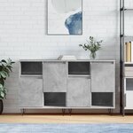 vidaXL Buffets 2 Pièces gris béton bois d'ingénierie