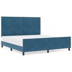 Cadre de lit vidaXL Bleu foncé 180x200 cm Velours