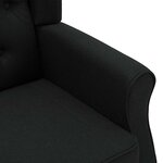 vidaXL Fauteuil avec repose-pied Noir Tissu