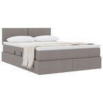 vidaXL Lit avec rangement et matelas avec matelas Taupe 140 x 200 cm