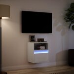 vidaXL Meuble TV mural avec lumières LED blanc 41x31x45 cm