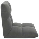 vidaXL Fauteuil de sol ajustable Gris foncé Velours