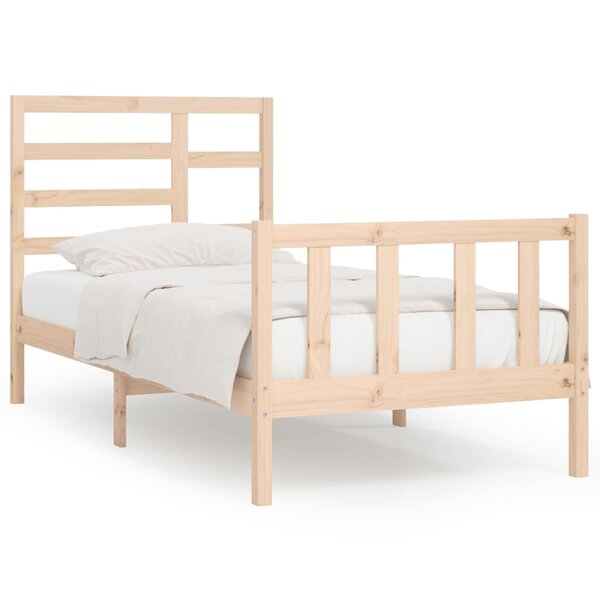 vidaXL Cadre de lit Bois de pin solide 90x200 cm