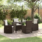vidaXL Ensemble de Salle à Manger de Jardin 5 Pièces en Poly Rattan Marron