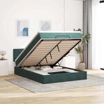 vidaXL Cadre de lit ottoman avec matelas vert foncé 140x200 cm velours