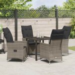 vidaXL Ensemble de salle à manger pour jardin 5 Pièces Gris Poly rotin