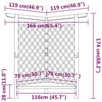 vidaXL Pergola d'angle avec banc 166x81x174 cm Bois de pin imprégné