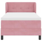 Lit Box Spring vidaXL avec Matelas Rose 80x200 cm en Velours