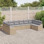 vidaXL Ensemble de canapé de jardin 10 Pièces Beige et Gris clair
