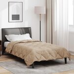 vidaXL Duvet complet toute l'année Taupe 220 x 155 cm Microfibre