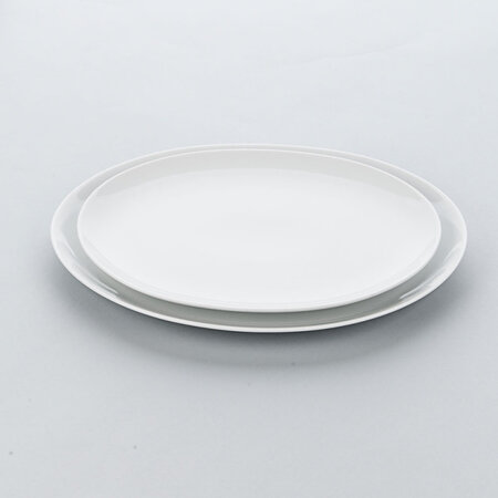 Plat en porcelaine ovale apulia l 380 mm - lot de 6 - stalgast - porcelaine 380x290x30mm