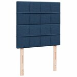 vidaXL Sommier à lattes de lit avec matelas Bleu 90x190 cm Tissu