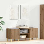 vidaXL Meuble à vinyles Chêne artisanal 121 x 38 x 48 cm