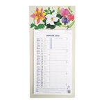 Calendrier Bloc Mensuel Mural 2024 - 16x33cm - Dessins Fleurs Modèle aléatoire*