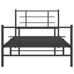 vidaXL Cadre de lit métal sans matelas et pied de lit noir 100x200 cm