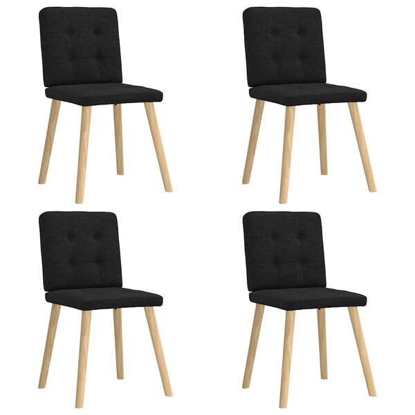 vidaXL Chaises à manger lot de 4 noir tissu