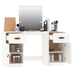 vidaXL Ensemble de coiffeuse avec LED Blanc Bois de pin solide
